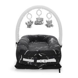 Black Marble Dockatot Deluxe with Toy Arch